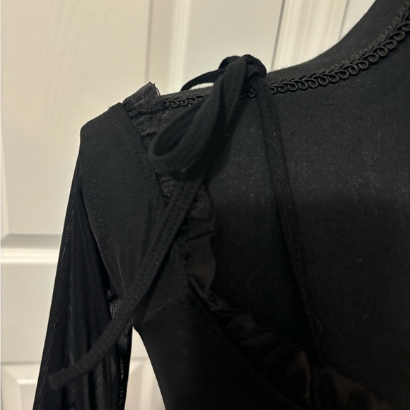 Dolls Kill / Widow Black Long Sleeve Handkerchief Hem Fairy Dress - Picture 5 of 6